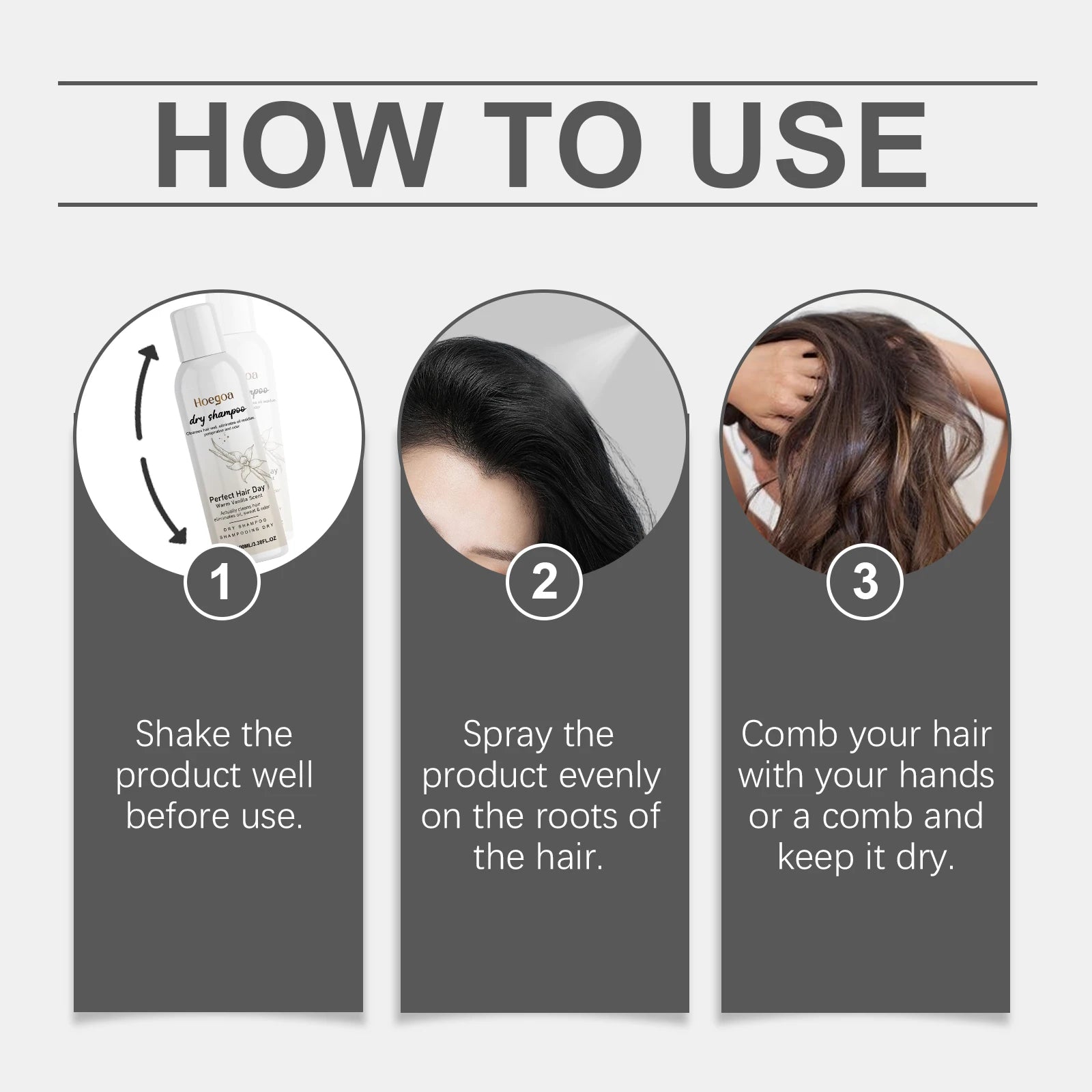 Vanilla Dry Shampoo Spray: Mild Dry Shampoo for Hair Repair, Taming Frizz, Adding Volume & Easy Hair Styling Zpaxo