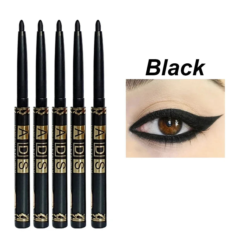 1 2 5 Waterproof Sweat-proof Black Eyeliner Pencil Eye Liner Gel Pen Zpaxo Black-5pcs