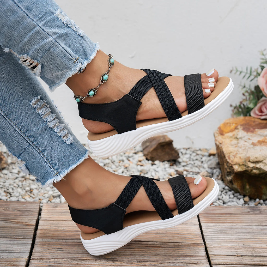 Women Sandals Trend Anti-slip Wear-resistant Shoes Fashion Solid Soft Zpaxo