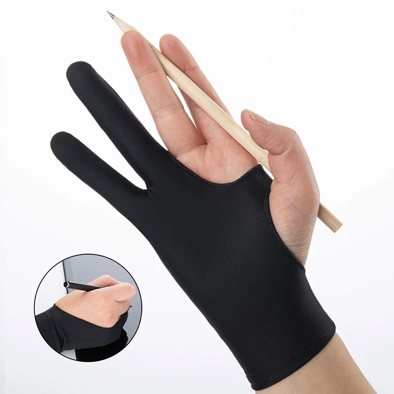 Drawing Glove Anti-touch Two-Fingers Painting Gloves for IPad Graphics Drawing Tablet Sketch Artist Smudge Guard Painting Gloves Zpaxo