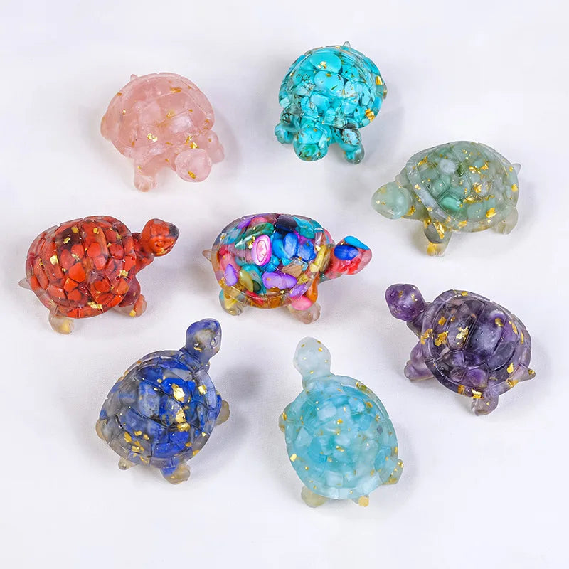 Crystal Quartz Turtle Ornament – Hand-Carved Lucky Charm Decor
