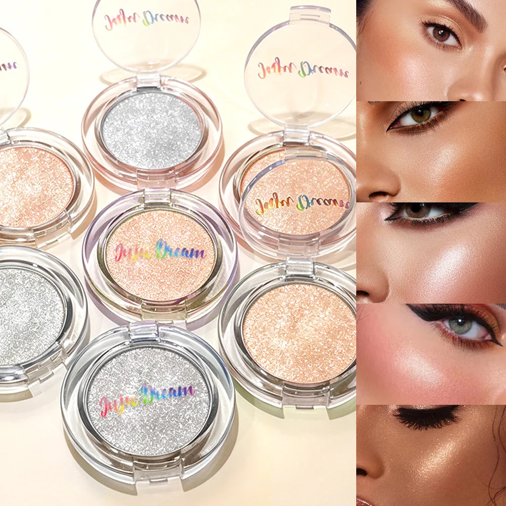 JUJU DREAM Radiant Highlighter Powder, Ultra Glow Face & Body Illuminator, Waterproof Long Wear Makeup for Luminous Skin Zpaxo