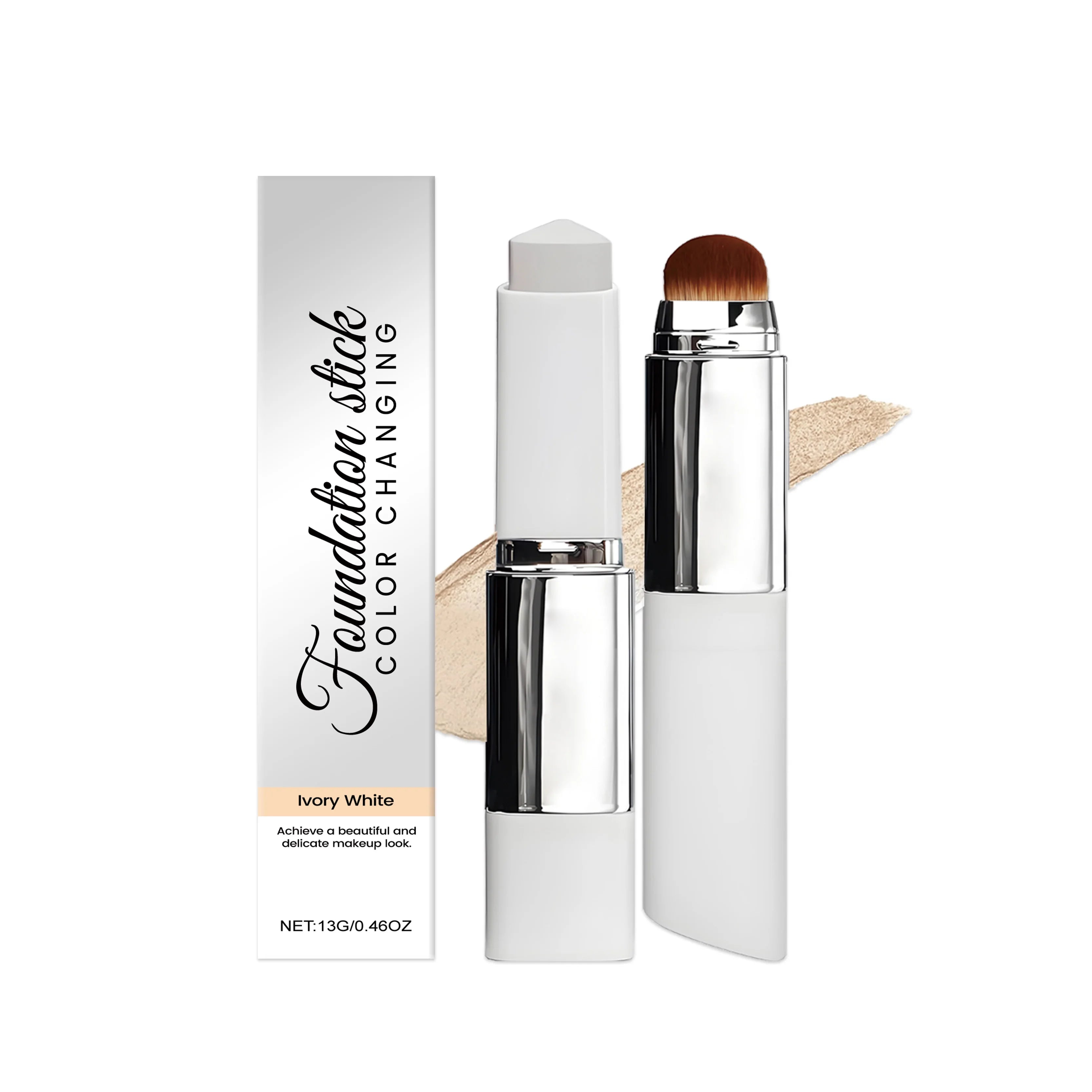 Hoygi 2-in-1 Foundation Concealer Stick with Brush | 3 Shades Foundation Concealer Stick Zpaxo Ivory White