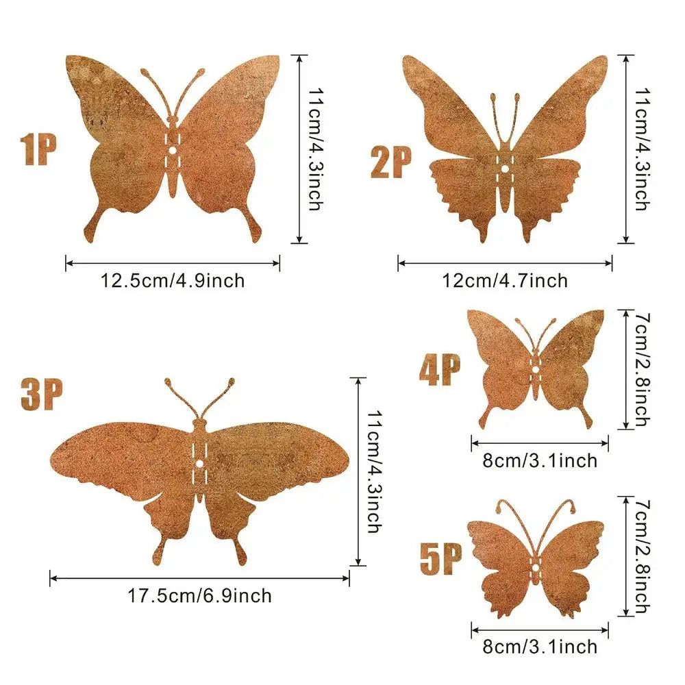 Metal Butterfly Wall Decor 15 Piece Set Aesthetic Wall Art For Girls Room Bedroom Nursery Bathroom Garden Outdoor Party Decor Zpaxo Yellow
