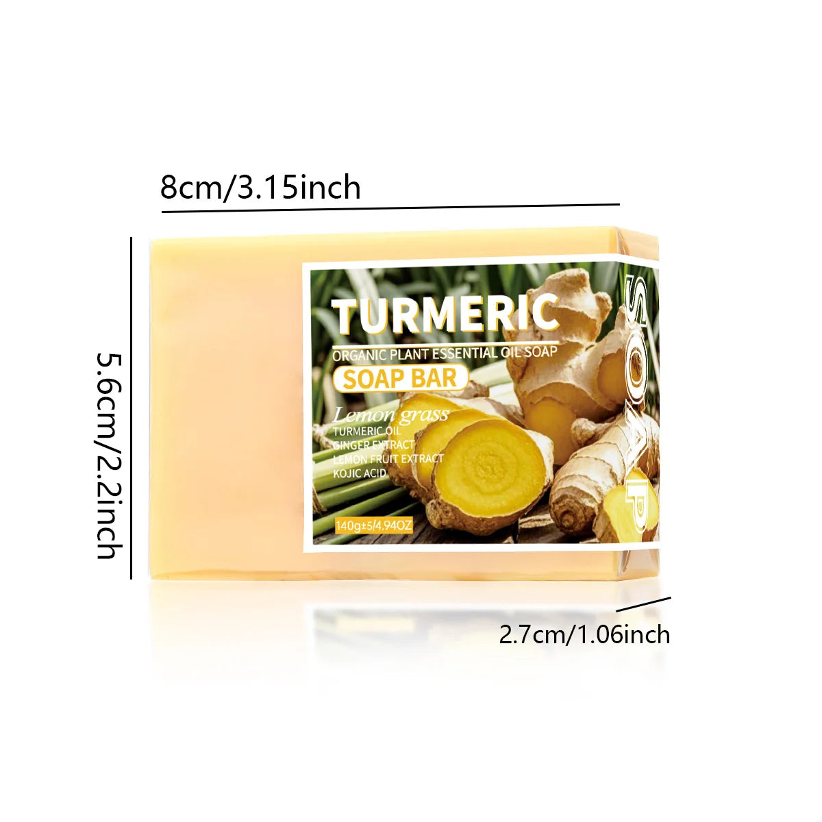 Turmeric & Lemon Essential Oil Handmade Soap 140g – Face & Body Handmade Soap Bar Zpaxo