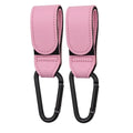 PU Leather Baby Stroller Hook Pram Rotate 360 Degree Rotatable Cart Zpaxo Pink 2pc