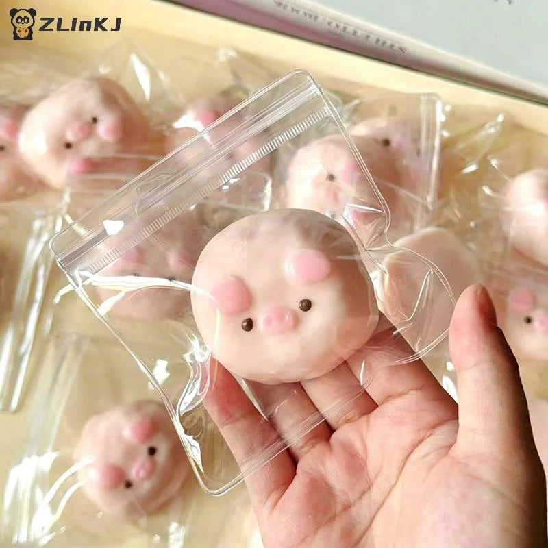 ▶1Pcs Cute Pink Pig Sensory Toy Stress Relief Fidget For Autism And Anxiety Sticky Slow Rising Squeeze Toy For Adults Children Zpaxo