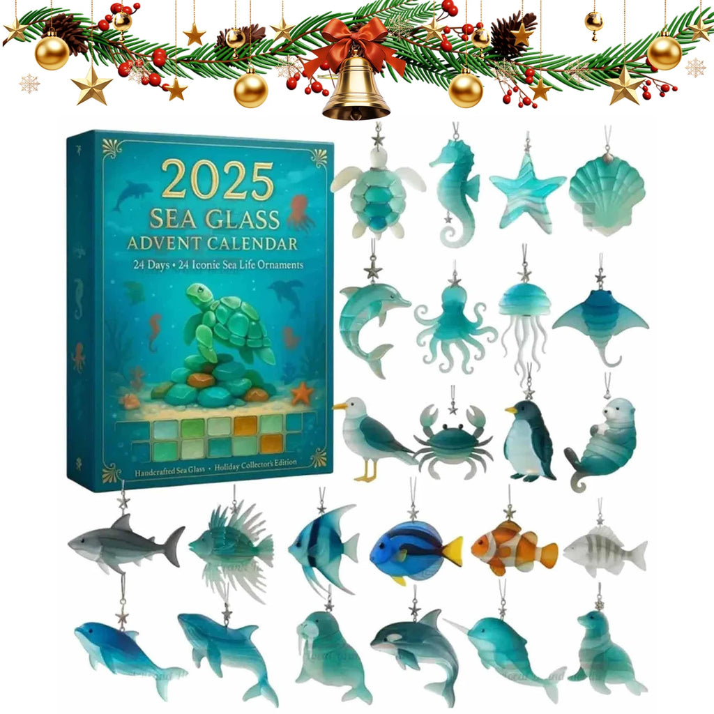 Marine Life Christmas Advent Calendar 24 2D Flat Ocean Animals