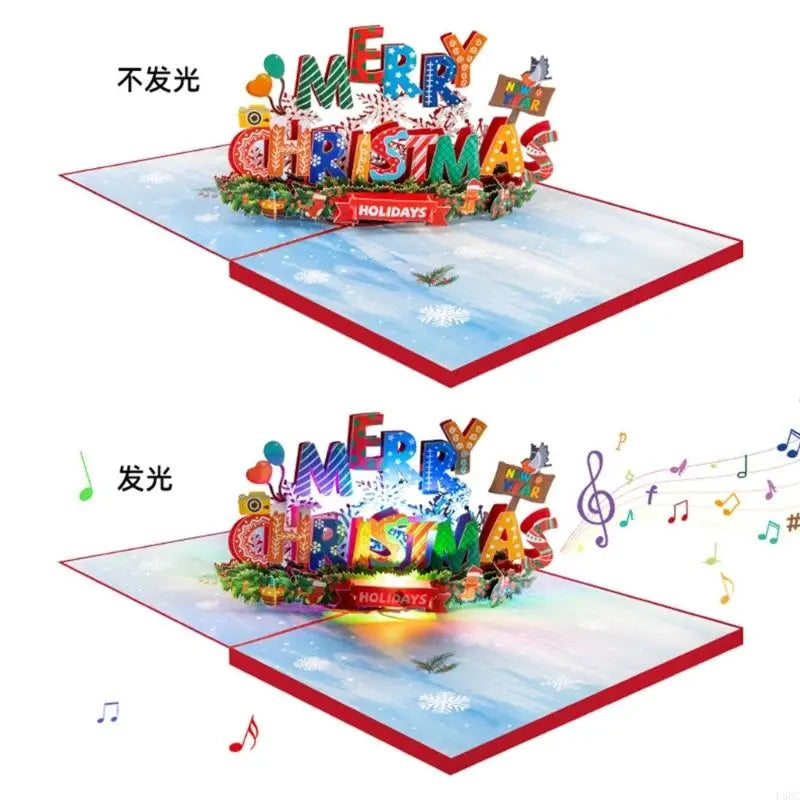 Christmas Card LED Light Display Musical Surprise Festival Greetings