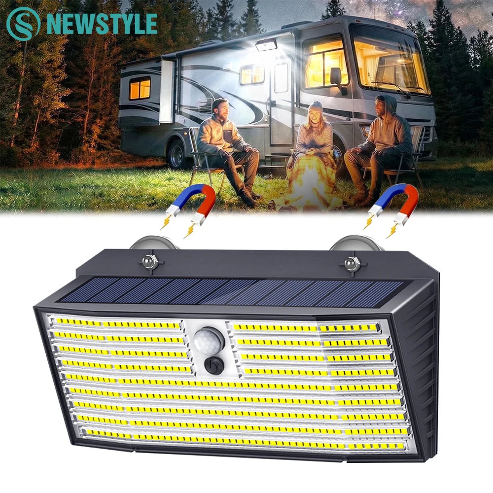Outdoor Magneti Solar Light 418LED Solar Light with 3 Lighting Modes 800LM IP65 Waterproof Wall Light For Yard Garden Camping Zpaxo