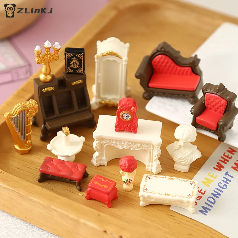 ▶1/12 Dollhouse Simulation Mini Furniture Model Dollhouse Living Room Scene Decoration Dolls House Ornament Pretend Play Toys Zpaxo