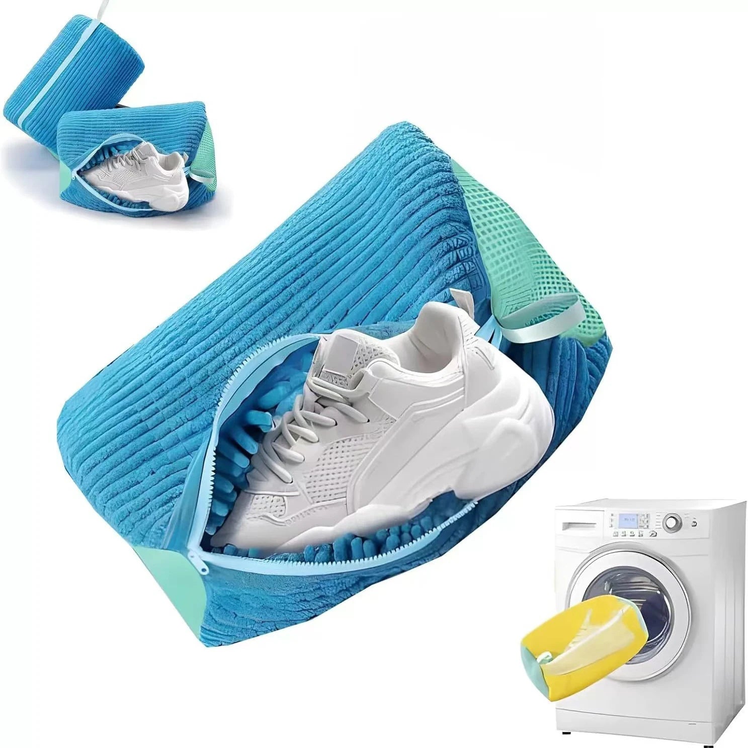 Shoe Washing Bag Washing Machine Laundry Bags Microfiber Closure Shoes Cleaning Bag Shoes Laundry Net Fluffy Fibers Sneaker Zpaxo