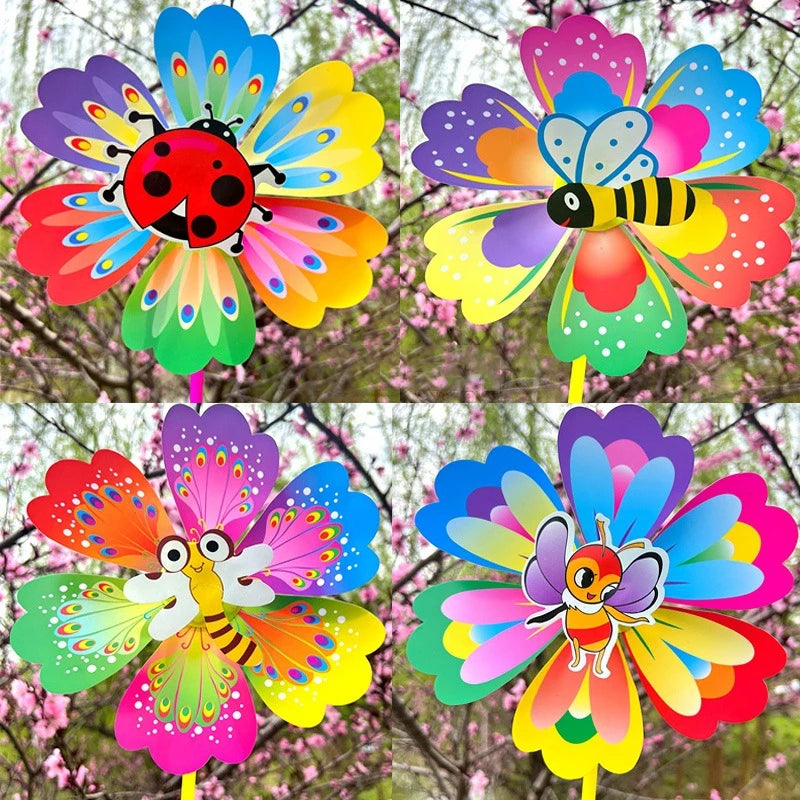Cartoon Insect Flower Windmill Whirligig Home Garden Decoration Zpaxo