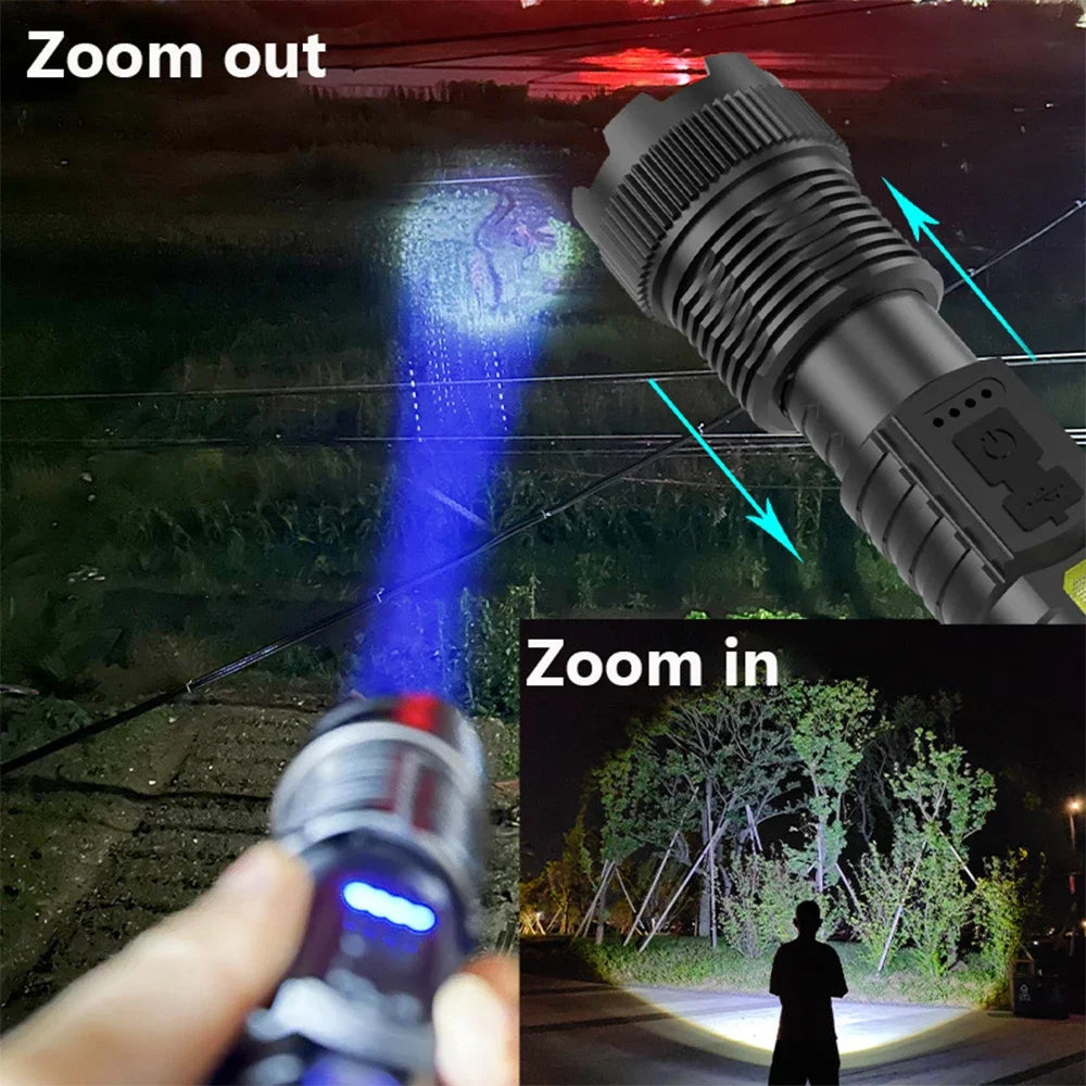 KDULIT USB Rechargeable LED Flashlight – COB Zoom Torch