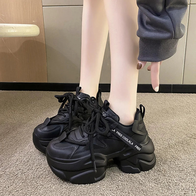 Women Chunky Sneakers Platform Sports Shoes 2023 Autumn Thick Bottom Zpaxo