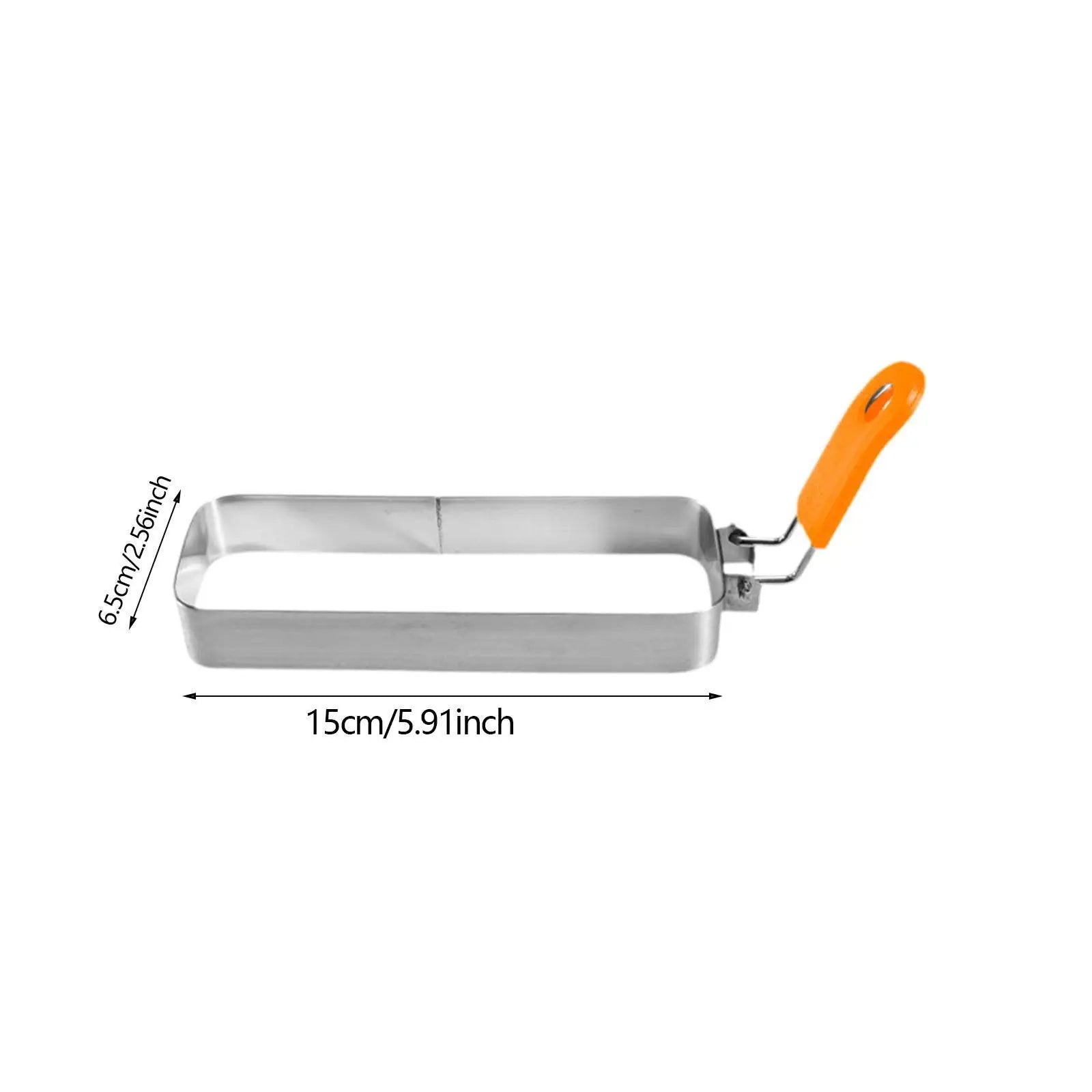 Fried Egg Ring with Handle Muffin Omelette Ring for Breakfast Sandwich Crumpet Ring Rectangle Stainless Steel Pancake Ring Zpaxo