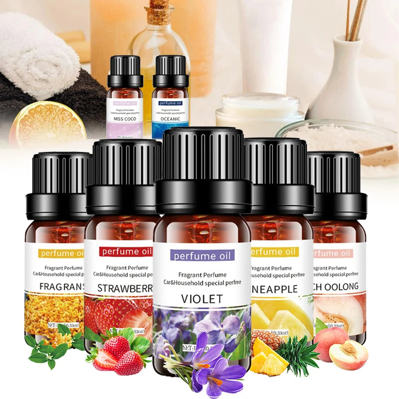 Natural Plant Essential Oil 10ml Eucalyptus Rose Freesia Gardenia Vanilla Peppermint 1PCS Aroma Essential Oil for Diffuser Zpaxo