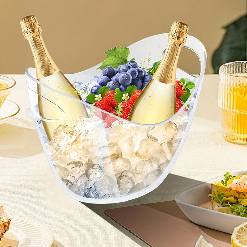 Hot Transparent Ice Bucket Beverage Bucket Cooling Large Ice Bucket Used for Wine Champagne Bar Home Party Supplies Zpaxo