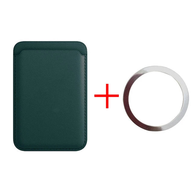 Wallet Magnetic Card Holder Case Apple Magsafe Iphone 17 16 15 14 13 Zpaxo Dark Green