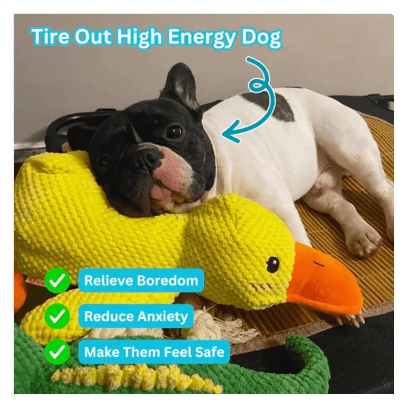 Squeaky Duck Dog Chew Toy Interactive Pet Small Medium Dogs Puppy