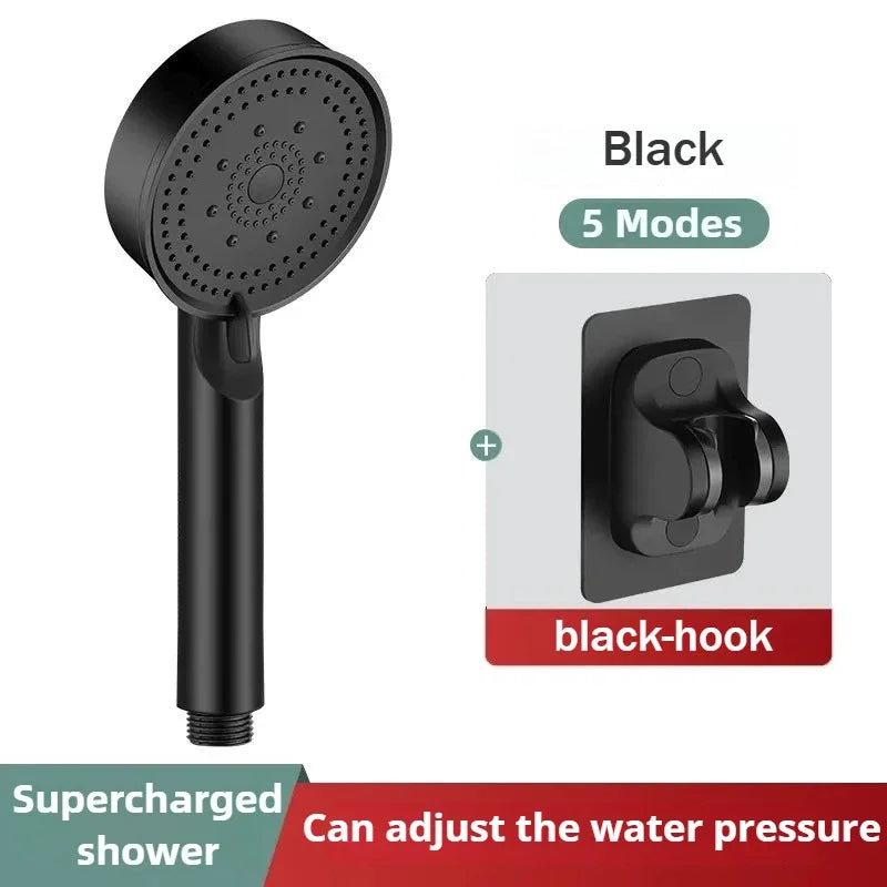 5 Modes Pressure Boost Shower Head Multifunction Adjustable Large Water Shower Nozzle Massage Bathroom Accessory Rain Shower Zpaxo MIX-1