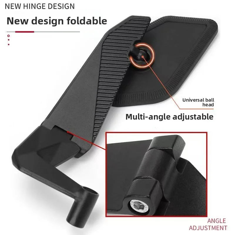 Folding Aluminum Rearview Mirror for Motorcycle & E-Bike