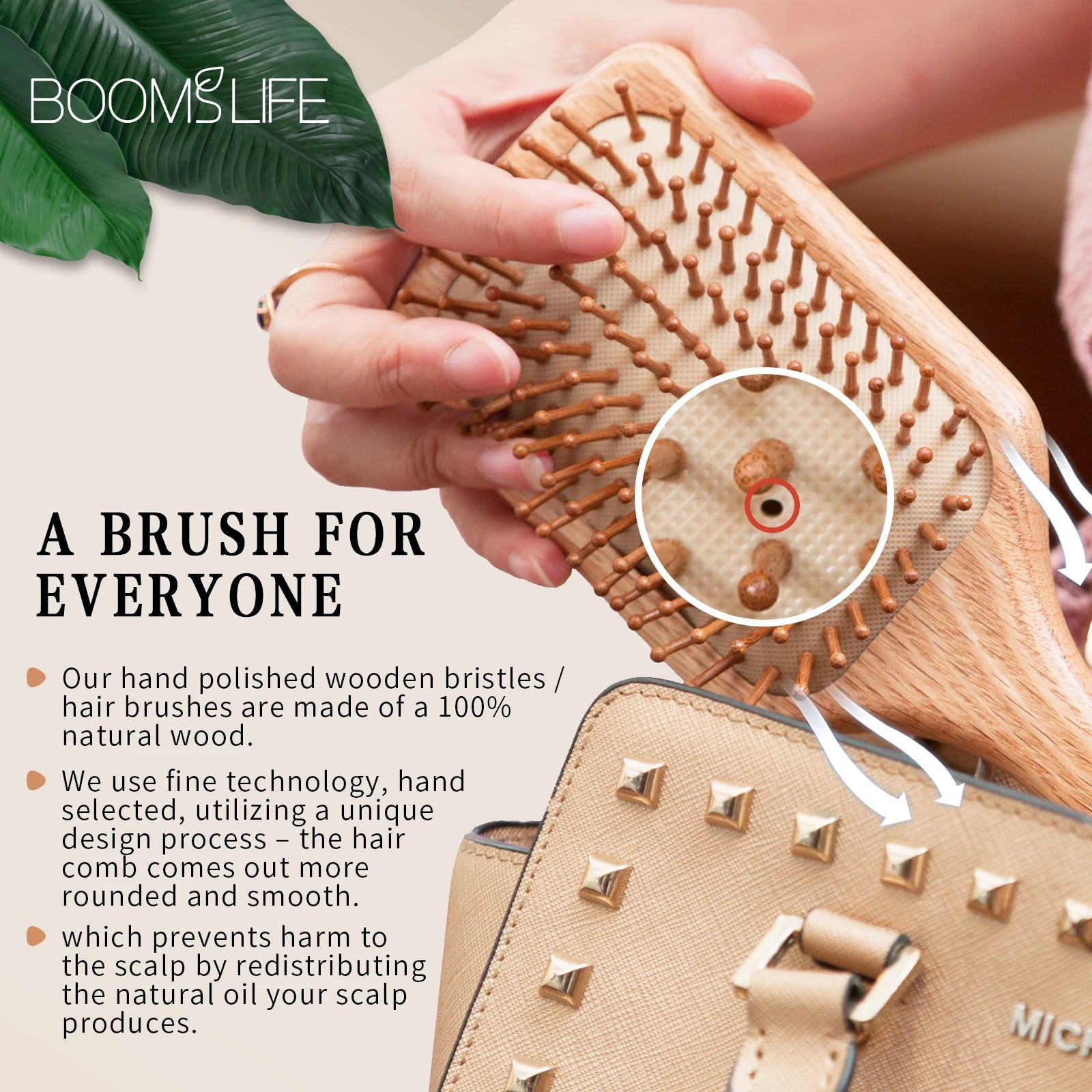 Profesional Hair Brush Women Wooden Hair Comb Healthy Cushion Massage Scalp Brush Paddle Hairbrush Wide Tooth Comb Hair Care Zpaxo
