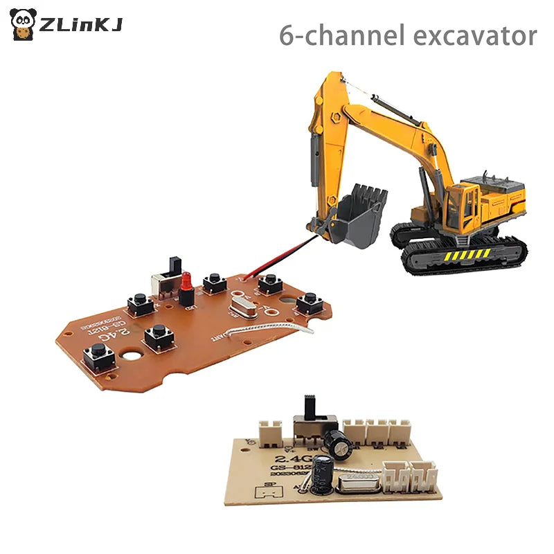 ▶1 Set For RC Car Remote Control Toys Parts 6CH 2.4G Remote Control High Quality 27MHz Circuit PCB Transmitter Receiver Board Zpaxo