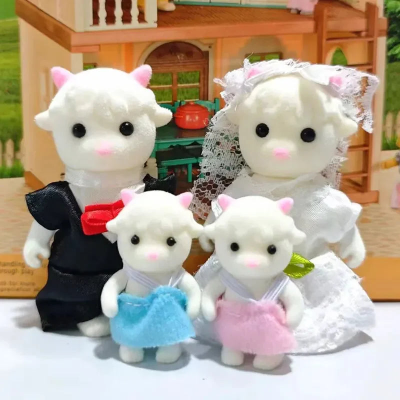 1 12 Simulation Dollhouse Anime Character Toy Cartoon Action Figure Zpaxo Sheep Family