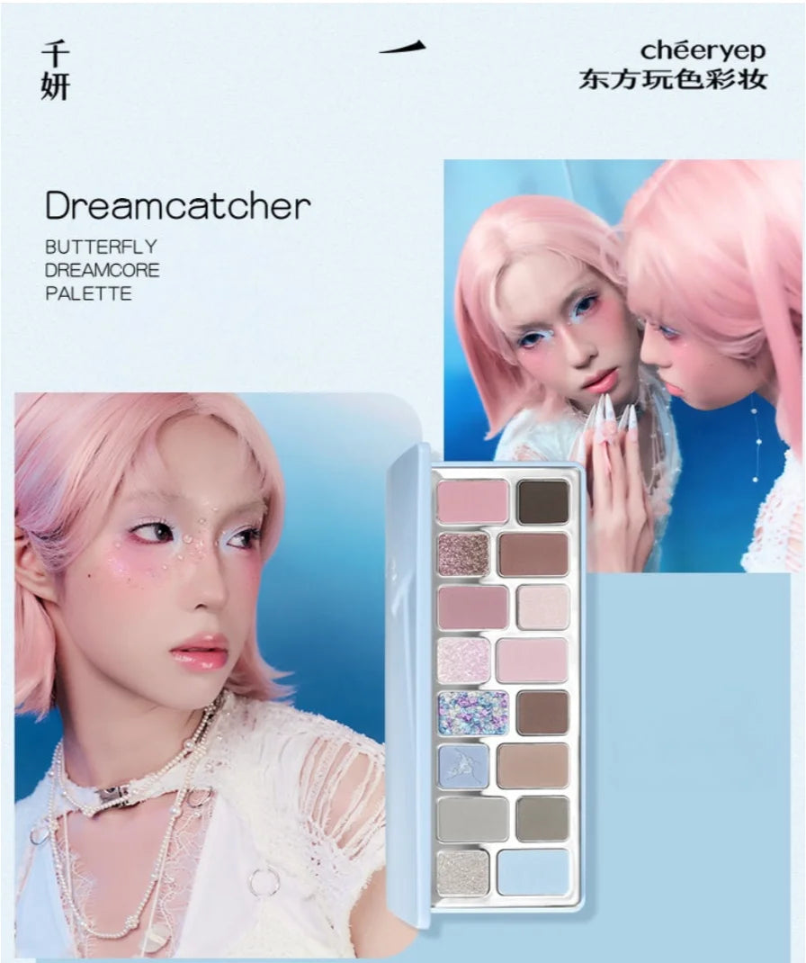Qianyan Cheeryep Eyeshadow Palette Dreamcatcher Blue Matte Satin Zpaxo