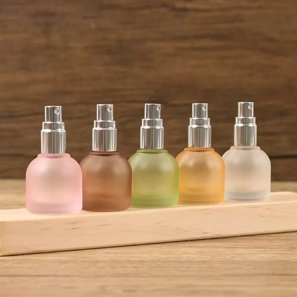 10ml Frosted Glass Refillable Perfume Spray Bottle | Wood Cap