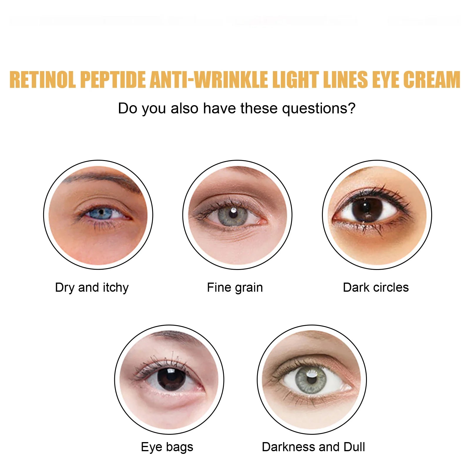 Retinol Peptide Eye Cream – Dark Circles & Puffiness Relief Eye Cream Zpaxo