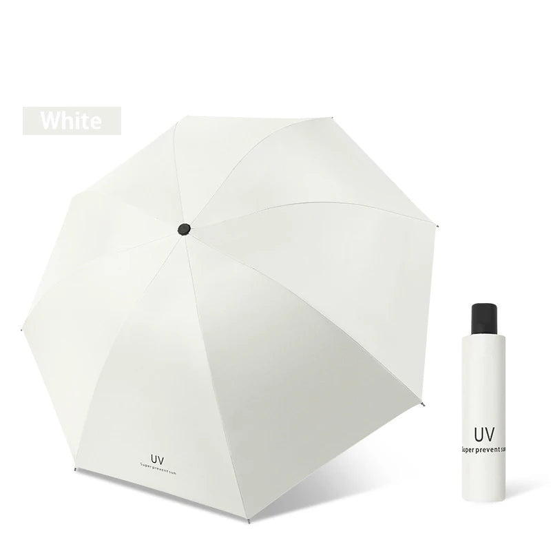 Foldable Manual Umbrella, Waterproof and Windproof Umbrella, Anti-UV Umbrella for Sunny Or Rainy Days, Simple Solid Color Umbrel Zpaxo