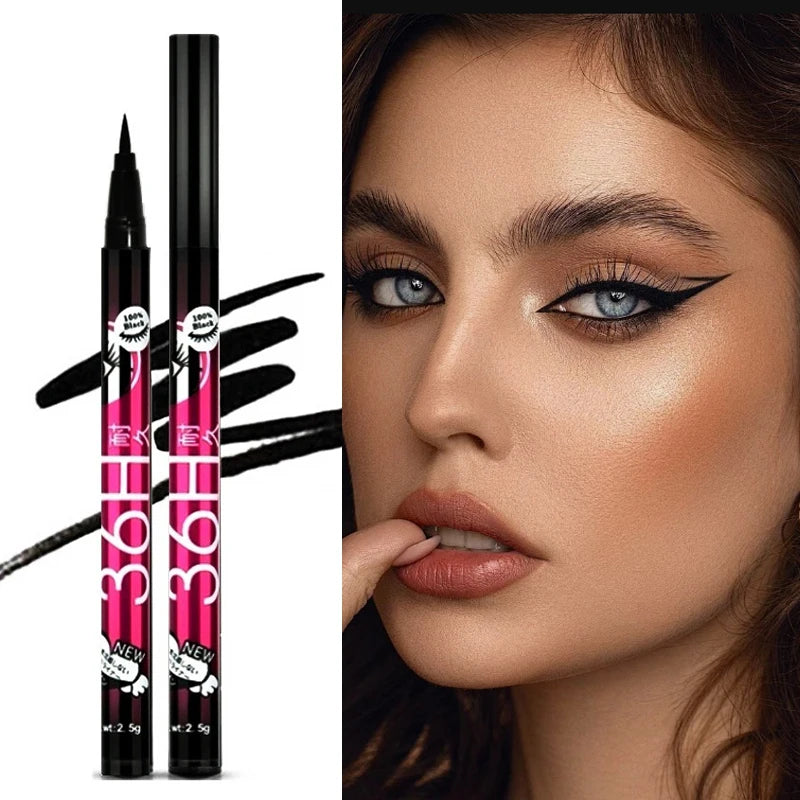 Black Smooth Liquid Eyeliner Pen Waterproof Long-lasting Ultra-fine