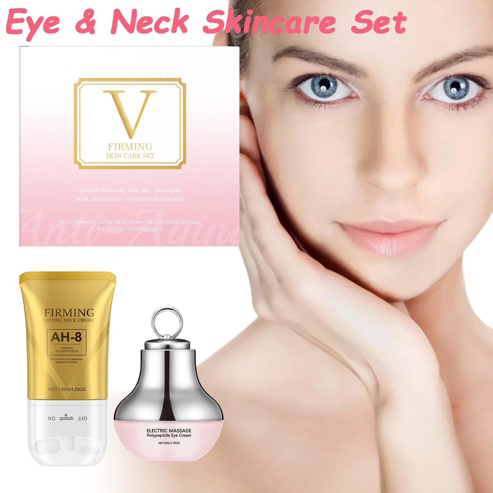 Hoygi AH-8 Firming Neck Cream & Electric Eye Cream Set Anti-Aging Skincare Set Zpaxo