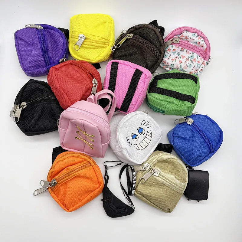 Mini Wallet Coin Purse Double-shoulder Zipper Keychain Backpack