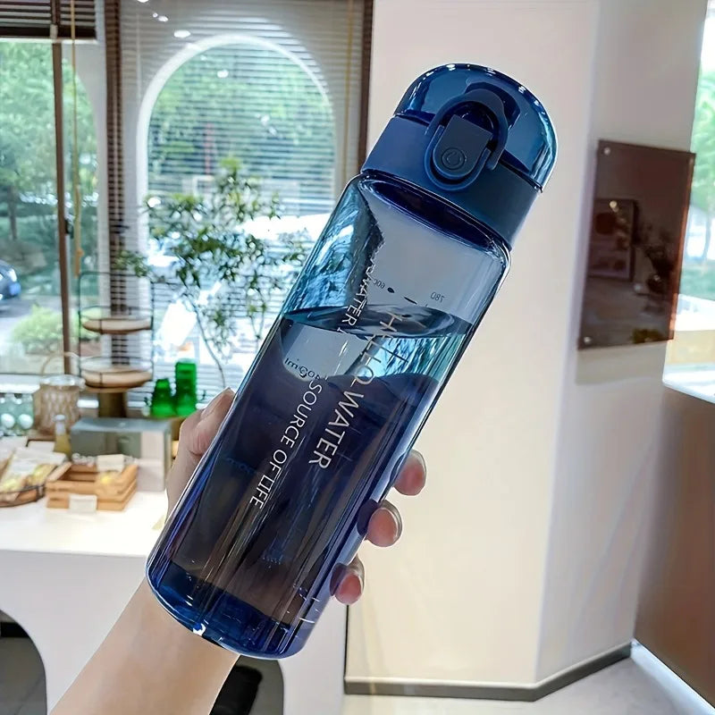 BPA-Free Plastic Water Bottle Leak-proof Fall-proof Transparent Large Zpaxo 780ml Blue
