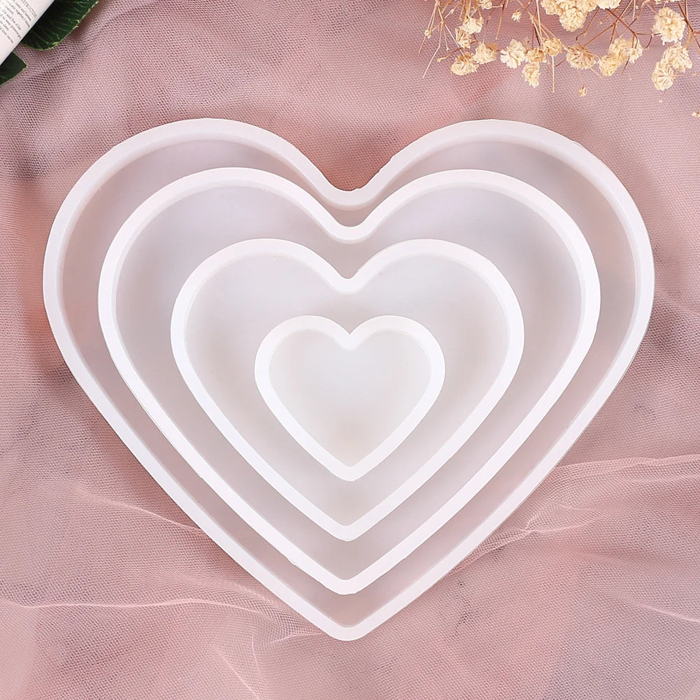 Coaster Silicone Resin Mold Heart Round Square Hexagon Oval Cup Tray Mat Casting Crafts Jewelry Storage Tray Making Home Decor Zpaxo