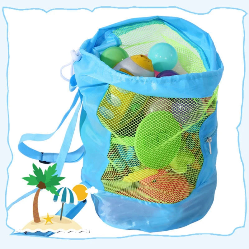 Foldable Beach Toy Bag Storage Pouch Tote Mesh Travel Organizer