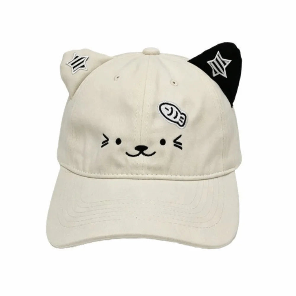 Cute Cat Ears Baseball Cap UV Protection Thin Sun Hat Breathable Adjustable Duckbill Cap Women Spring Summer Zpaxo Cat Ears