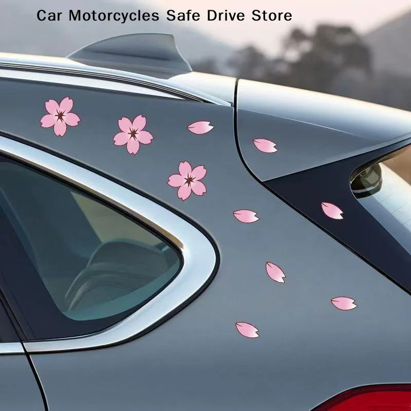 CM12 20 Bicycle Car Cherry Blossom Sticker Body Motorcycle Helmets