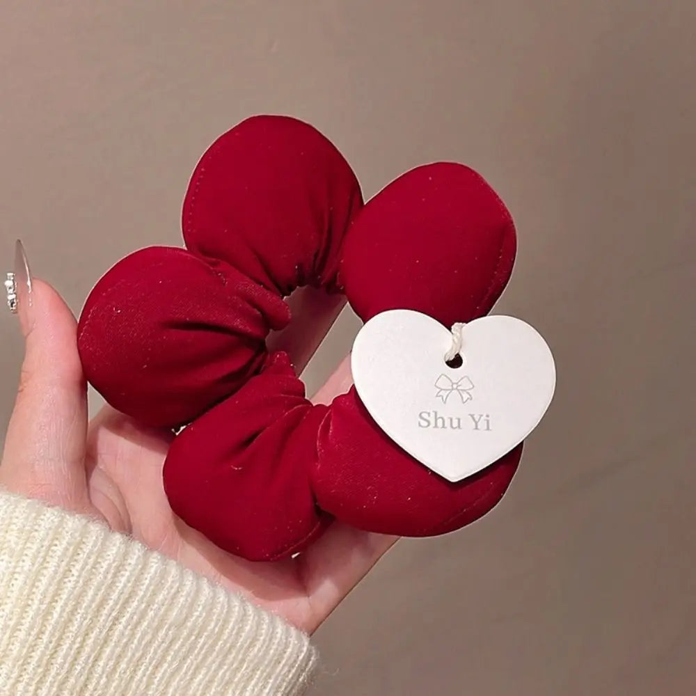 Cute Filled Cotton Flower Scrunchie Oversized Elastic Plaid Hair Zpaxo