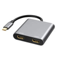 2 Port USB C Hub Dual HDMI Splitter 4K 60HZ Screen Expansion Docking Zpaxo 2HDMI