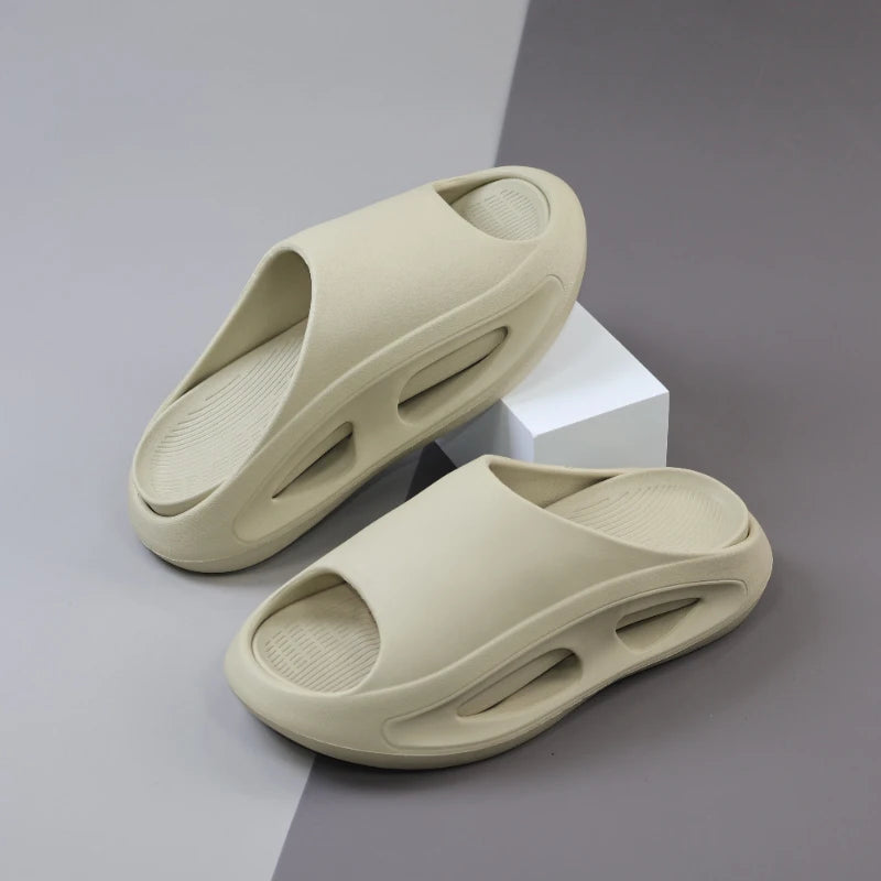 Outdoor Sports Slippers Thick Bottom Casual Beach Anti-slip Deodorant Zpaxo Khaki 40-41