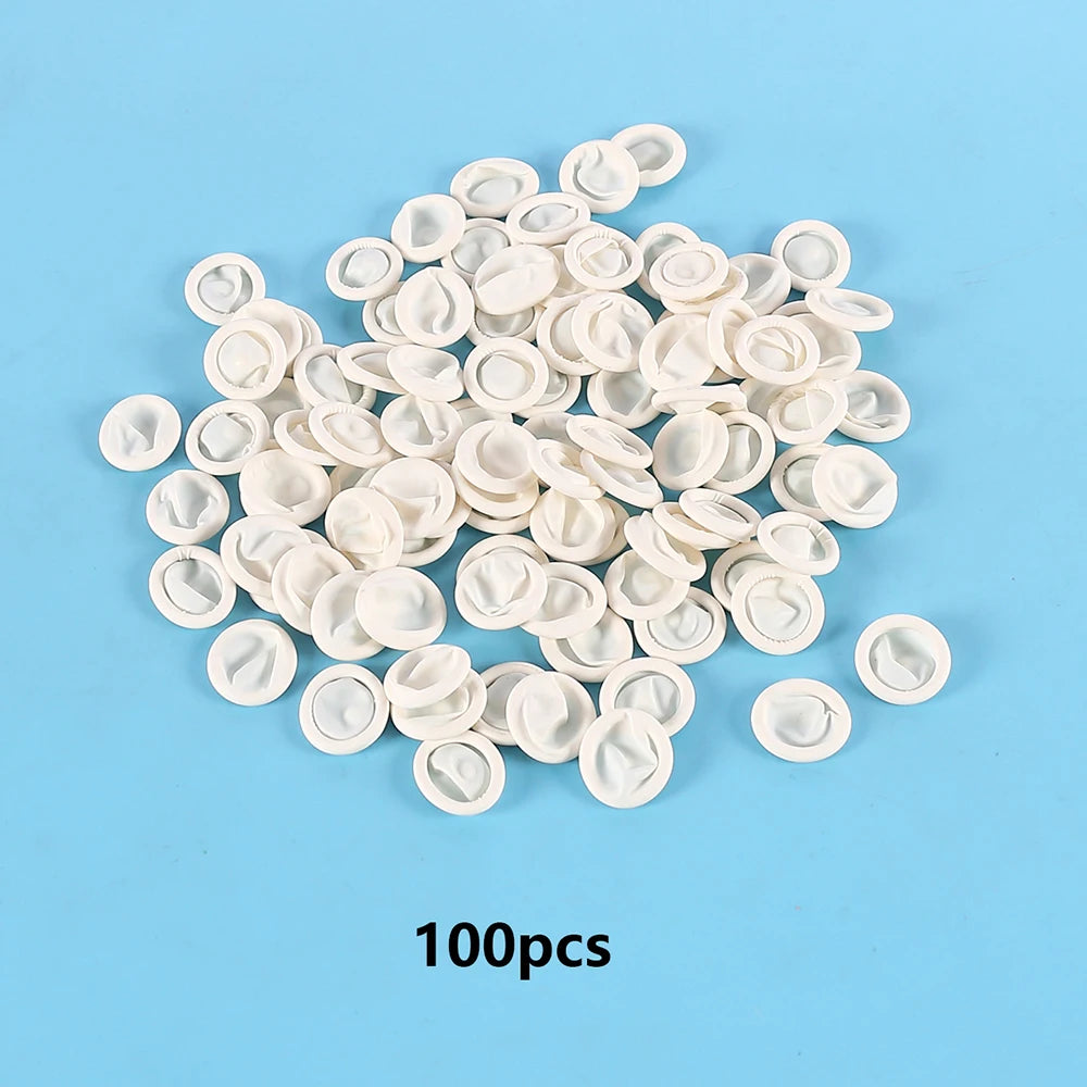 100Pcs Disposable Finger Cots Finger Protectors for Fingertips DIY Epoxy Resin Molds Making Tools Rubber Finger Gloves Zpaxo White