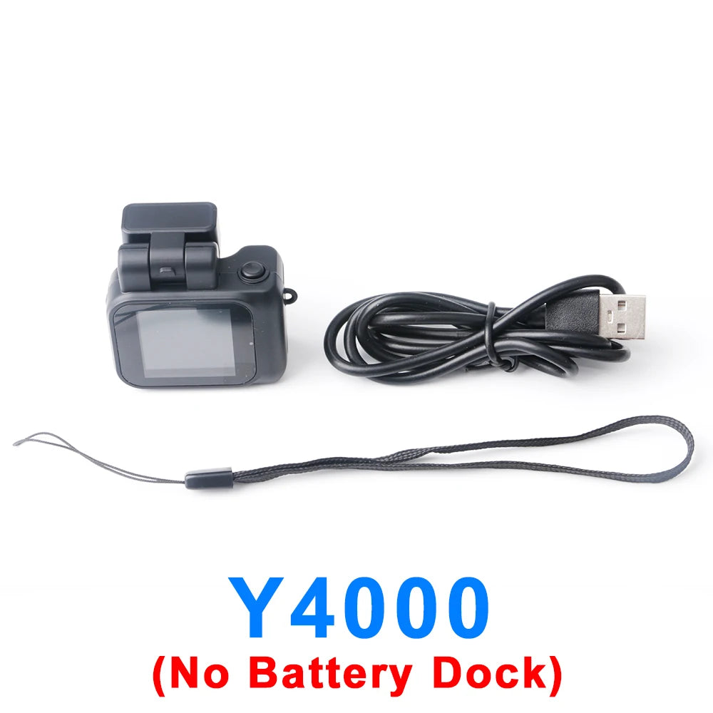 Y4000 Monoreflexes Style Mini Camera With Flash Lamp And Battery Dock Portable Video Recorder DV 1080P With LCD Screen Y3000 Zpaxo No Battery Dock Camera Add 128G