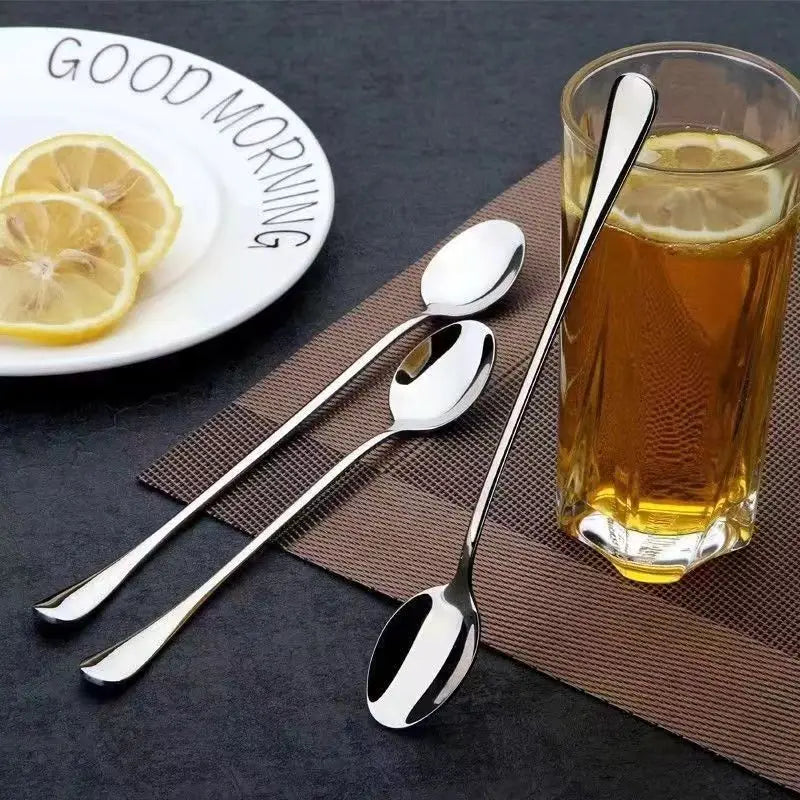 Stainless Steel Long-handled Ice Teaspoon Coffee Spoon Cream Stirring
