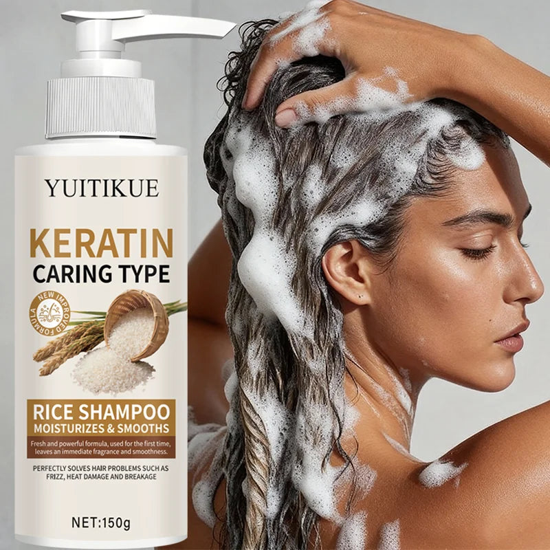 YUITIKUE Keratin Rice Shampoo – Repairs Damaged Hair 150g Hair Repair Shampoo Zpaxo