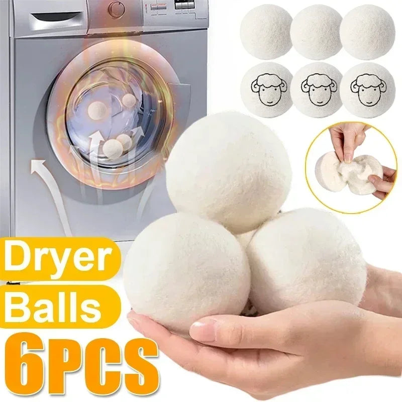 Reusable Wool Dryer Balls Clothes Softener Laundry Fleece Ball Home