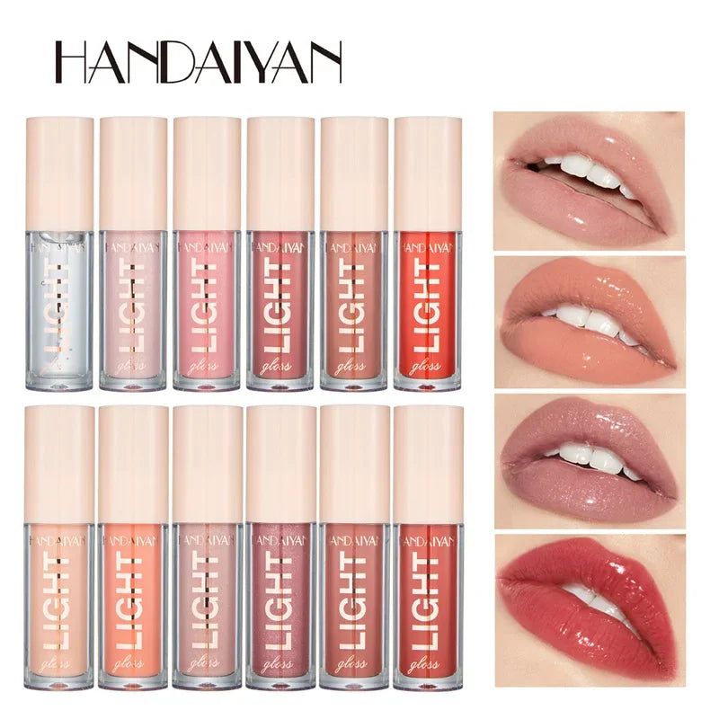 12 Colors Mirror Pearl Lip Gloss Waterproof Long-lasting Moisturizing